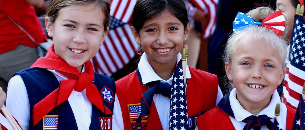 American Heritage Girls pictured on Project Lydia’s AHG fundraising page